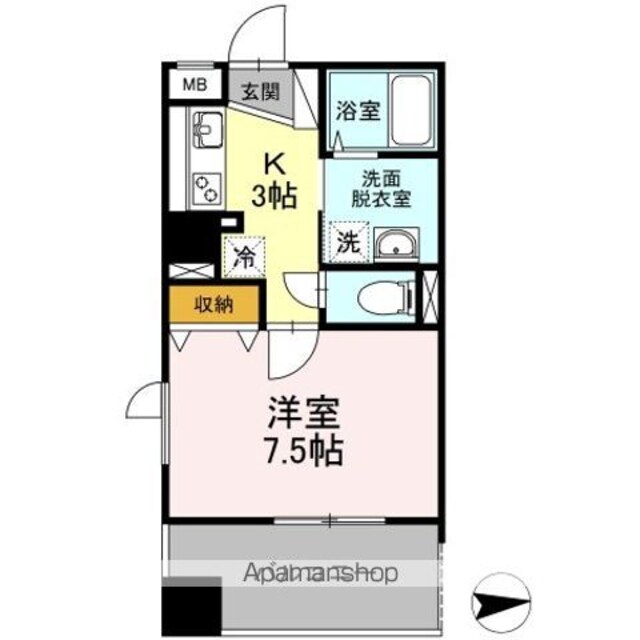 エントピアパレス[1K/28.06m2]の間取図