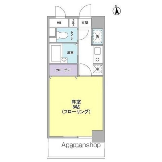スカイアメッセ[1K/25.87m2]の間取図