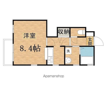 ハピネスⅡ[1K/33.99m2]の間取図