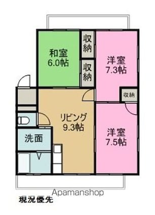 オリヴィエ東川口[3DK/66.76m2]の間取図