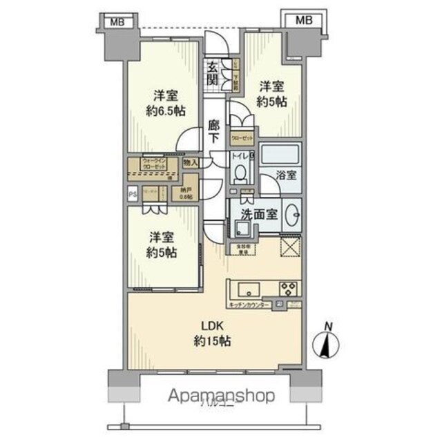 東京都北区赤羽西６丁目[3LDK/70.96m2]の間取図