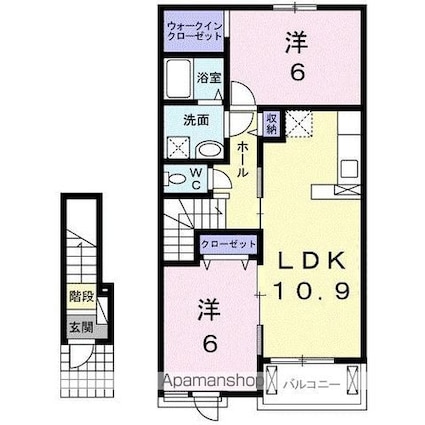 クレストールＫⅢ[2LDK/57.21m2]の間取図