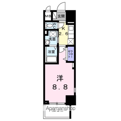 Ｂｒｉｇｈｔ　Ｇａｔｅ　名古屋[1K/28.54m2]の間取図