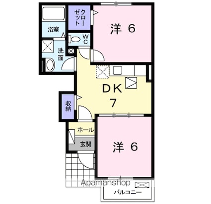 サンビトレス　Ⅰ[2DK/44.19m2]の間取図