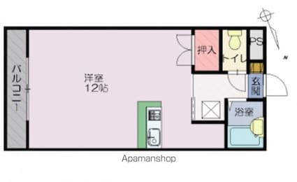 広島県広島市安佐南区上安２丁目[1K/30m2]の間取図