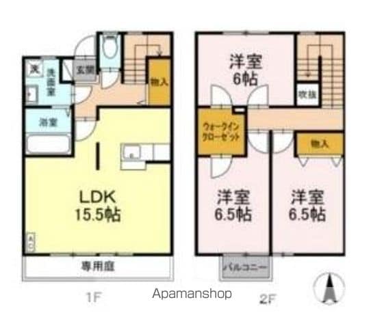 リースランド水道線 D棟の間取り写真