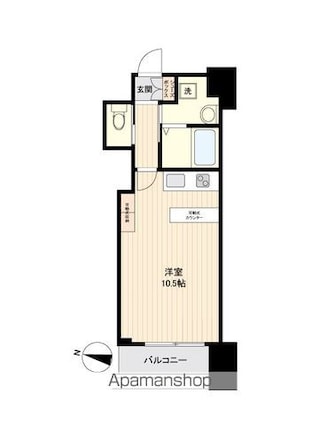 ＨＦ西公園レジデンス[1R/27.43m2]の間取図