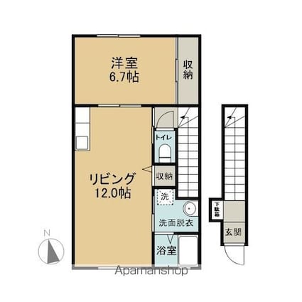 Ｌｅ　Ｃｙｇｎｅ　Ｋｅｙａｋｉ[1LDK/48.85m2]の間取図
