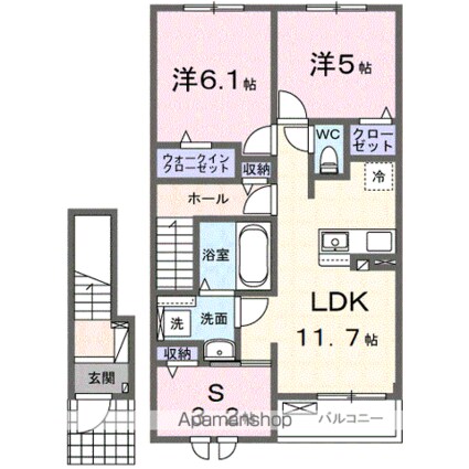 グレースヒルズ[3LDK/62.11m2]の間取図