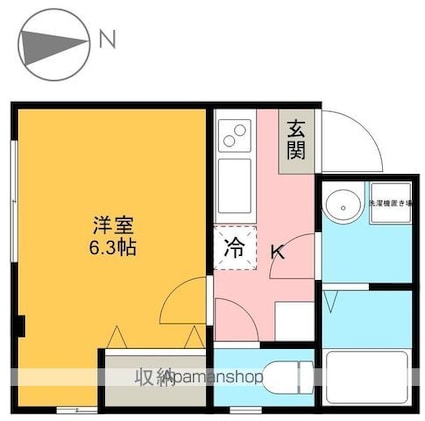 東京都中野区大和町１丁目[1K/23.15m2]の間取図