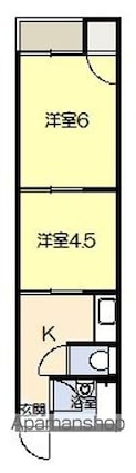 ラフィーヌケイン[2K/29.7m2]の間取図