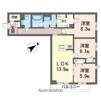 エターナル高松[3LDK/85.26m2]の間取図