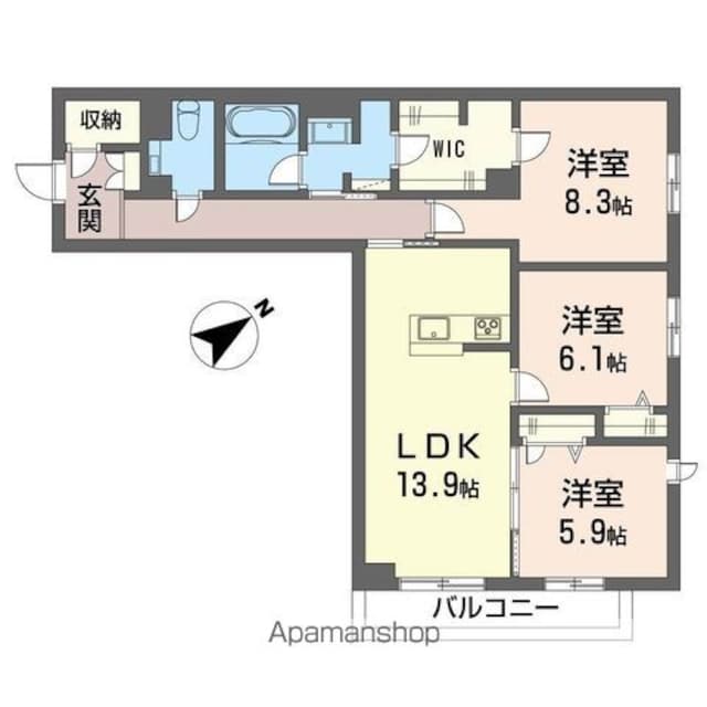 エターナル高松[3LDK/85.26m2]の間取図