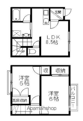 滋賀県彦根市西今町[2LDK/48.85m2]の間取図