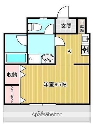 リモージュ[1K/26.58m2]の間取図