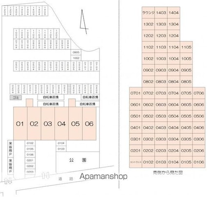 香川県高松市木太町[2LDK/68.58m2]の配置図