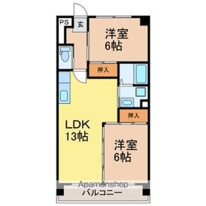 メゾンパトラージュ[2LDK/57m2]の間取図