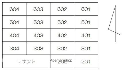 エンスエニョ２１ビル（３Ｆ以上）[1K/28.93m2]の配置図
