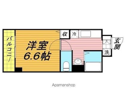 東京都江東区東砂５丁目[1K/23.96m2]の間取図