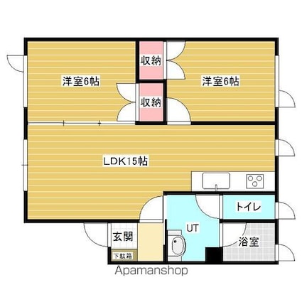 ＨＡＩＴＵ　ＯＫＡＭＯＴＯ　Ⅰ[2LDK/57.5m2]の間取図