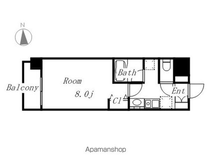グレイス上前津[1K/25.73m2]の間取図