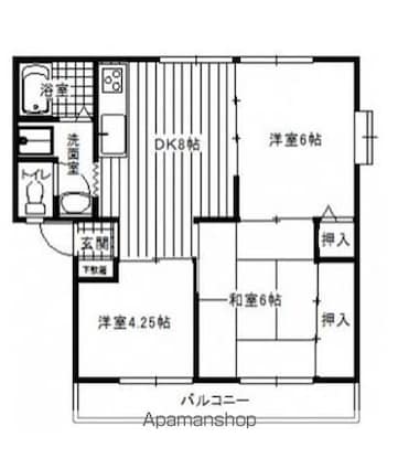 広島県広島市西区田方１丁目[3DK/52.66m2]の間取図