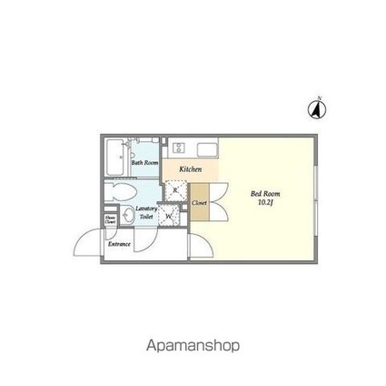 ライトテラス中野坂上[1R/25.14m2]の間取図