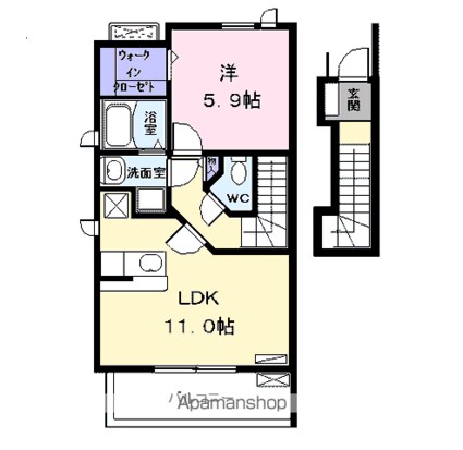 馬車道館[1LDK/45m2]の間取図