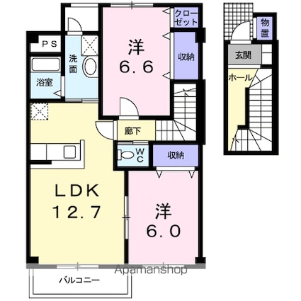 フォーブルＹーⅡ[2LDK/67.67m2]の間取図