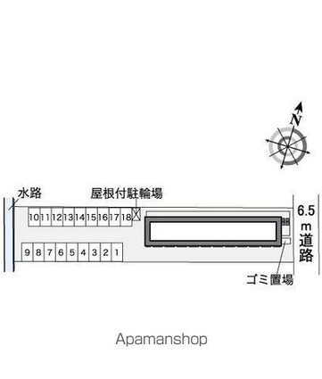 レオパレスみやびⅡ[1K/20.28m2]の配置図