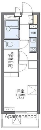 レオパレスＰａｒｋＴｏｗｎ和泉[1K/20.81m2]の間取図