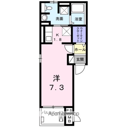 エスポワール[1R/26.27m2]の間取図