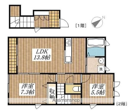 東京都立川市栄町３丁目[2LDK/62.43m2]の間取図