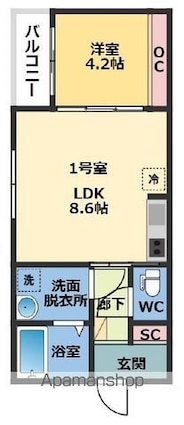 モンテソラーレ[1LDK/32.01m2]の間取図
