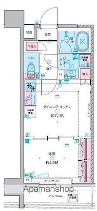 ＧＥＮＯＶＩＡ　東神田　ｇｒｅｅｎ　ｖｅｉｌ[1DK/31.31m2]の間取図