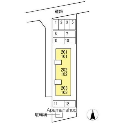 グランドール　姫原[1LDK/54.75m2]の配置図