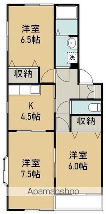 パストラル岡田Ｂ[3K/58.6m2]の間取図