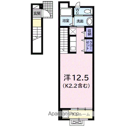 東京都小平市学園東町３丁目[1K/35.58m2]の間取図