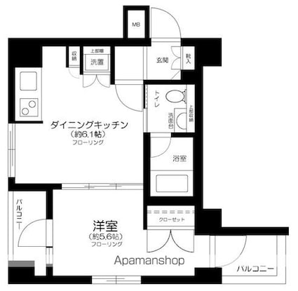 エスコートノヴェル用賀[1DK/30.32m2]の間取図