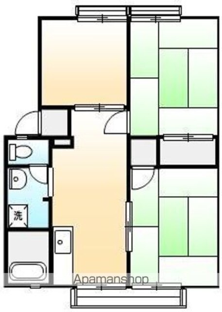 パナハイツ高尾Ｂ[3DK/51.8m2]の間取図