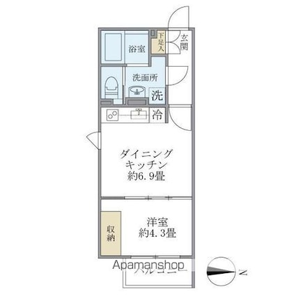 ＡＬＥＲＯ新中野ＩＩ[1DK/28.05m2]の間取図