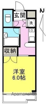 屋島サウスコート[1K/23m2]の間取図