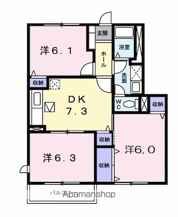 ミレニアム京葉Ａ[3DK/58.58m2]の間取図
