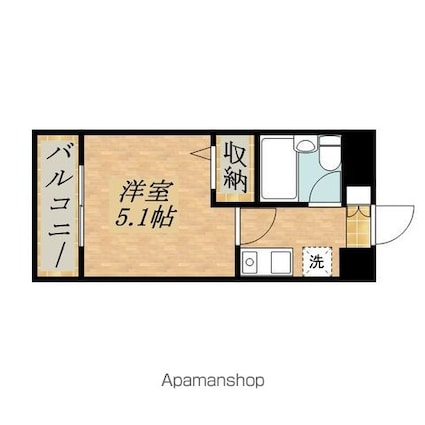東京都日野市日野本町２丁目[1K/16m2]の間取図
