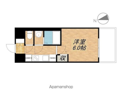 プレサンス大津京町ベルリーヴァ[1K/21.66m2]の間取図