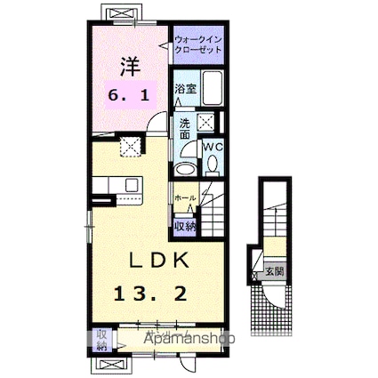 ノースツー　ヴィラ[1LDK/52.57m2]の間取図