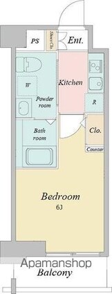 ＲＪＲリクロス高砂[1K/20.44m2]の間取図