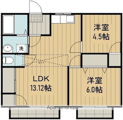 東京都福生市大字福生[2LDK/52.17m2]の間取図