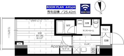 ステージファースト新御徒町Ⅱ[1K/25.42m2]の間取図