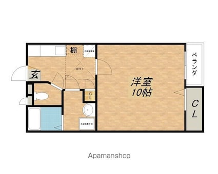 エルミナフラット長浜Ⅱ[1K/30.1m2]の間取図